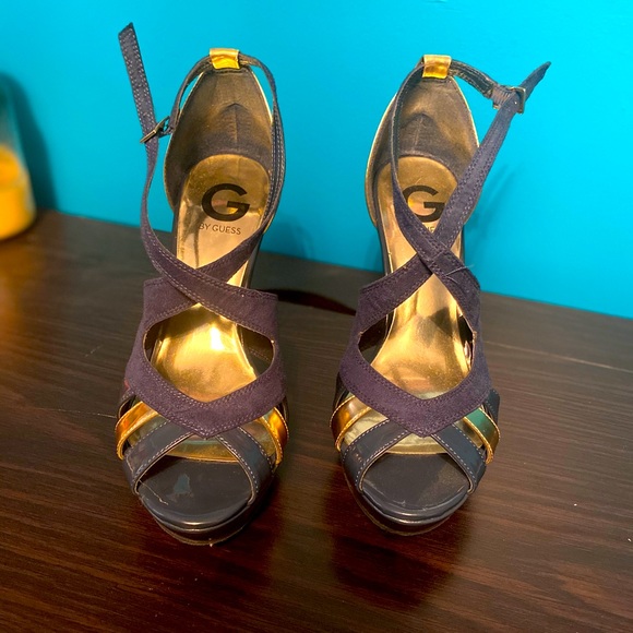 Guess Blue and Gold Pumps - Picture 5 of 5